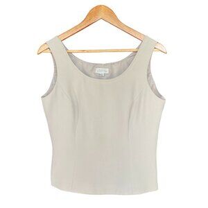 Tahari Arthur S. Levine 90s Greige Tailored Vest Top – Size 8